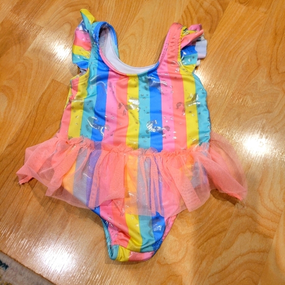 Unicorn Tutu One Piece Swimming Suit Size 24 Months - Picture 4 of 5